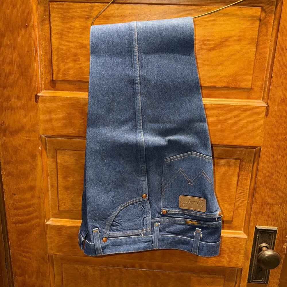 Wrangler Cowboy Cut Jeans Mens SZ 30x32 Blue Denim SLIM Fit 936DEN HEAVY STARCH